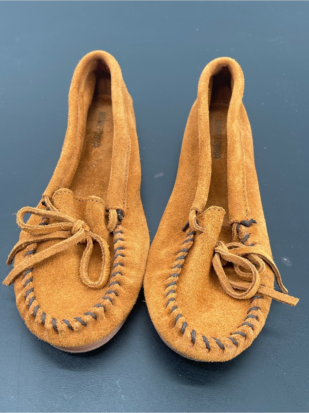 ⭐️Minnetonka Suede Moccasins in Chestnut Brown